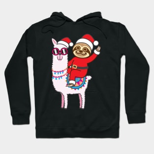 Sloth Santa Llama Hoodie